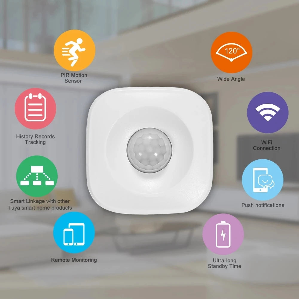 Capteur de Mouvement PIR Tuya ZigBee/WiFi - Détecteur Infrarouge Sans Fil, Alarme de Sécurité, Compatible Smart Life & Alexa