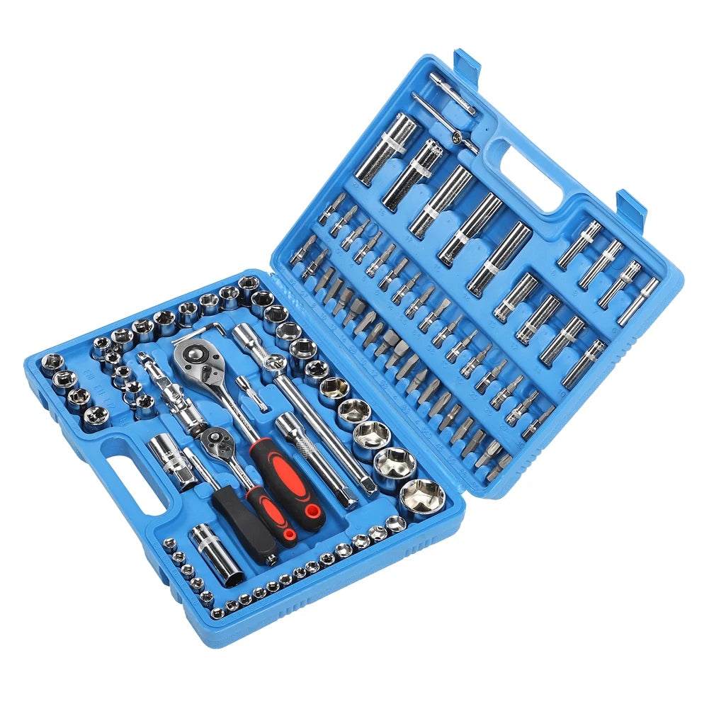 Coffret Clés à Cliquet & Douilles 108 Pièces – Outils de Réparation Auto & Bricolage !