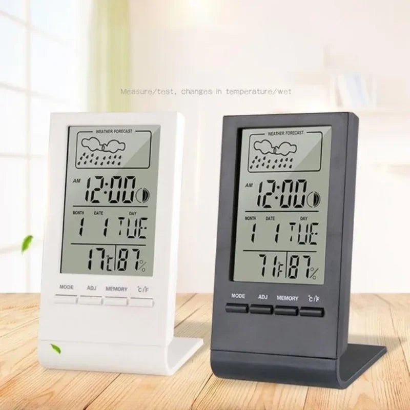 Horloge Numérique LED Multifonction - Thermomètre, Hygromètre, Réveil, Station Météo Intérieure/Extérieure