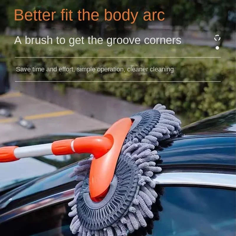Balai de Lavage Voiture – Télescopique, Rotatif, Double Tête & Double Couche