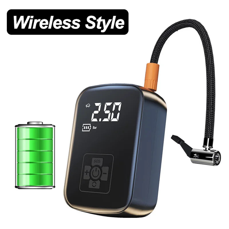 Compresseur d’Air Portable 12V – Gonfleur de Pneus Électrique 150PSI Sans Fil !