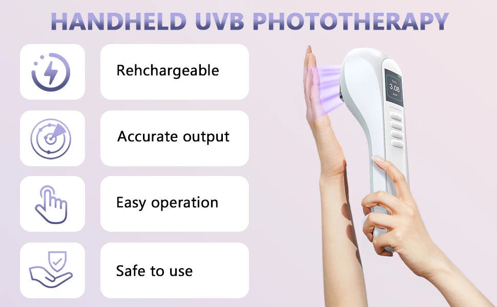 Lampe UVB 308nm pour Vitiligo, Psoriasis, Eczéma – Photothérapie à Domicile