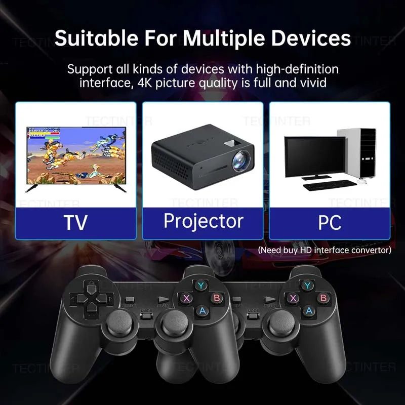 Console de Jeu Rétro 4K HD avec 20 000 Jeux Intégrés - Manettes Sans Fil, Stick TV HDMI, Mini Console Portable