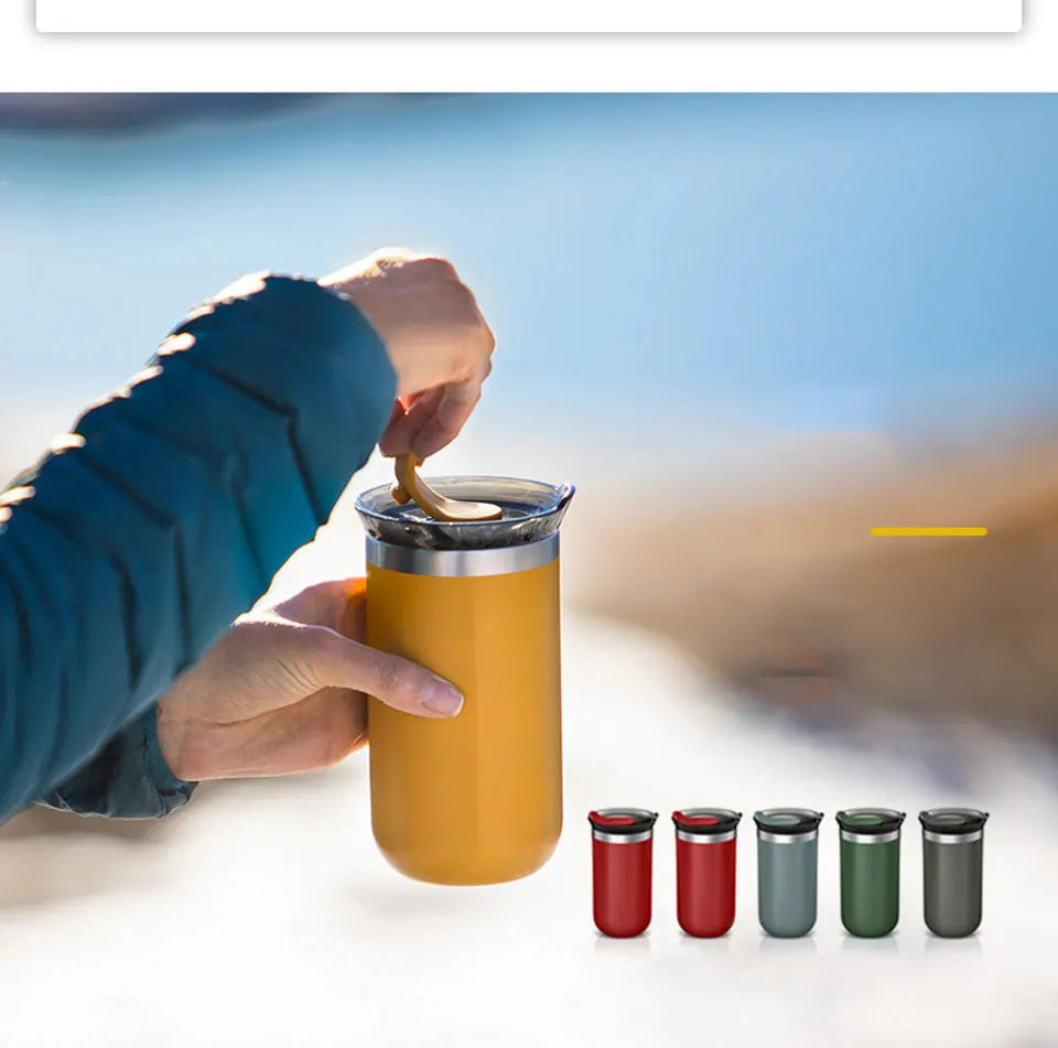 Bouteille Isotherme en Acier Inoxydable - Mug Thermique, Thermos pour Café, Eau & Boissons Chaudes/Froides, Anti-Fuite