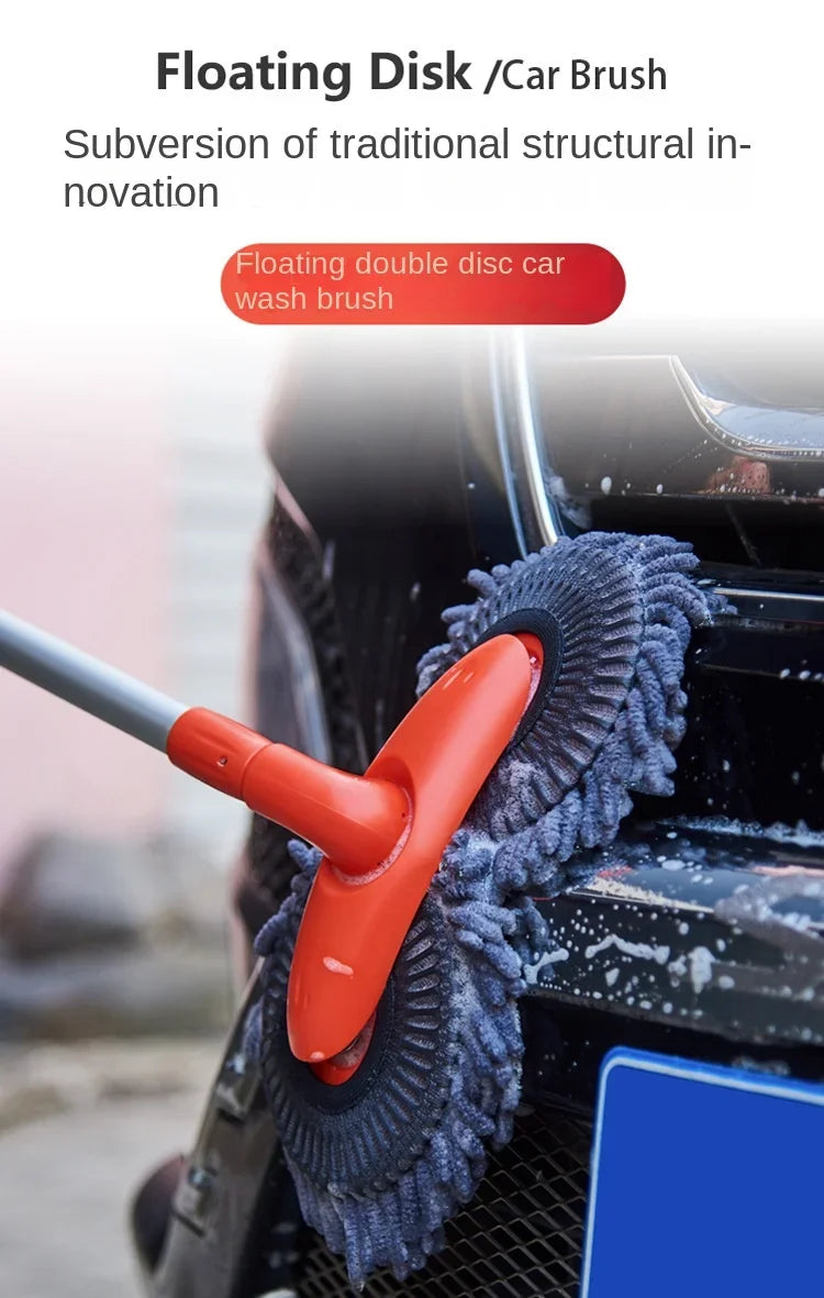 Balai de Lavage Voiture – Télescopique, Rotatif, Double Tête & Double Couche