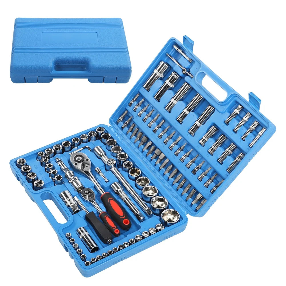 Coffret Clés à Cliquet & Douilles 108 Pièces – Outils de Réparation Auto & Bricolage !