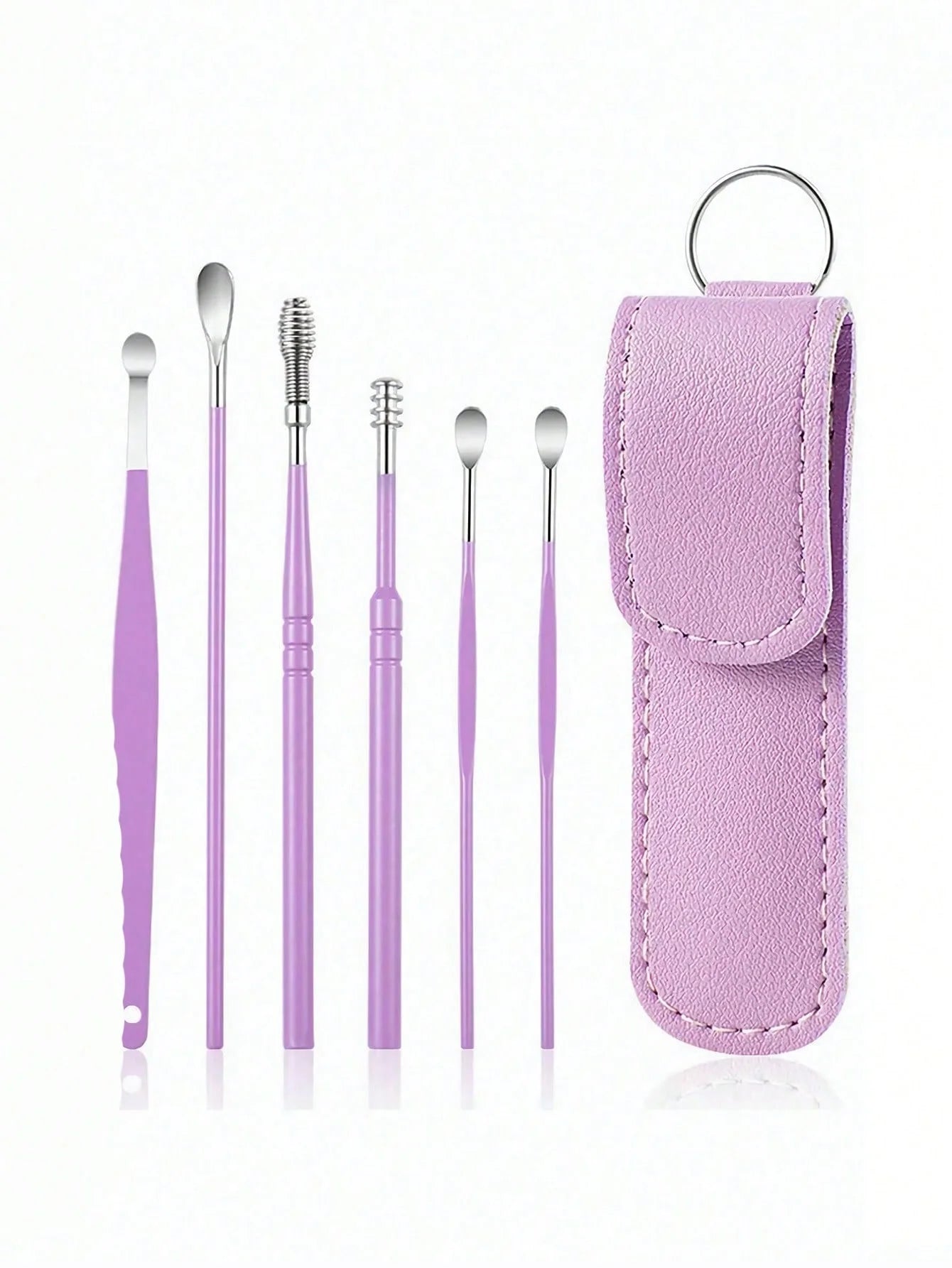 Kit de Nettoyage des Oreilles en Acier Inoxydable – Cure-Oreilles avec Étui de Rangement