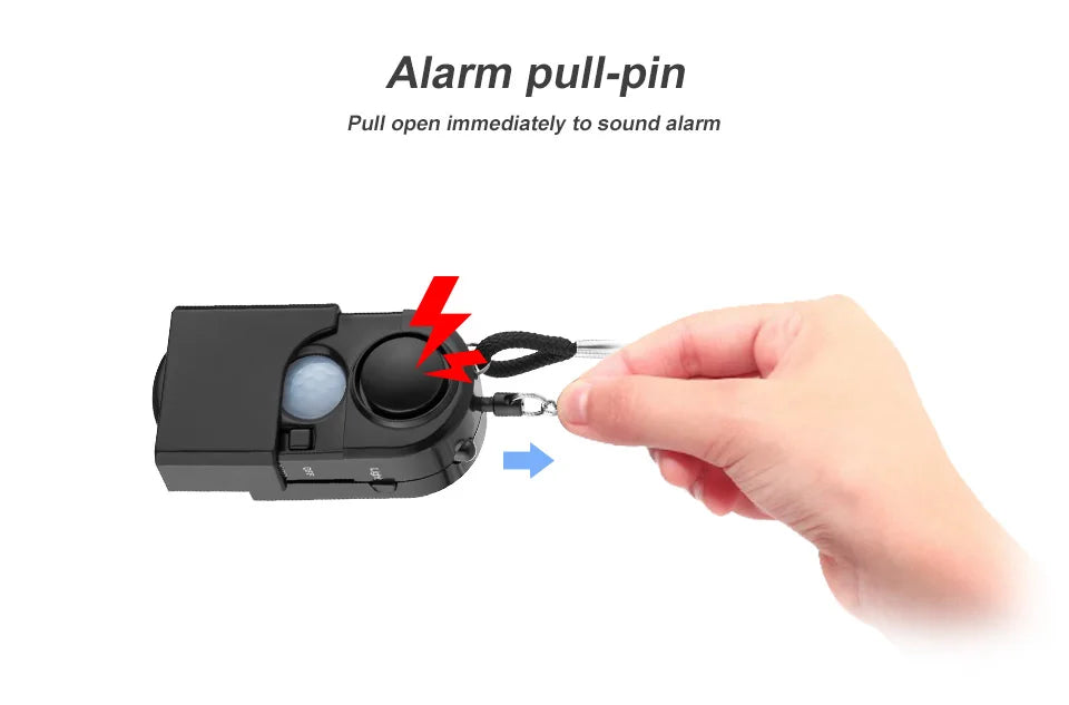 Alarme de Détection de Mouvement KERUI - Mini Alarme Portable 120dB, Sirène SOS & LED, Sécurité pour Voyage, Maison & Enfants