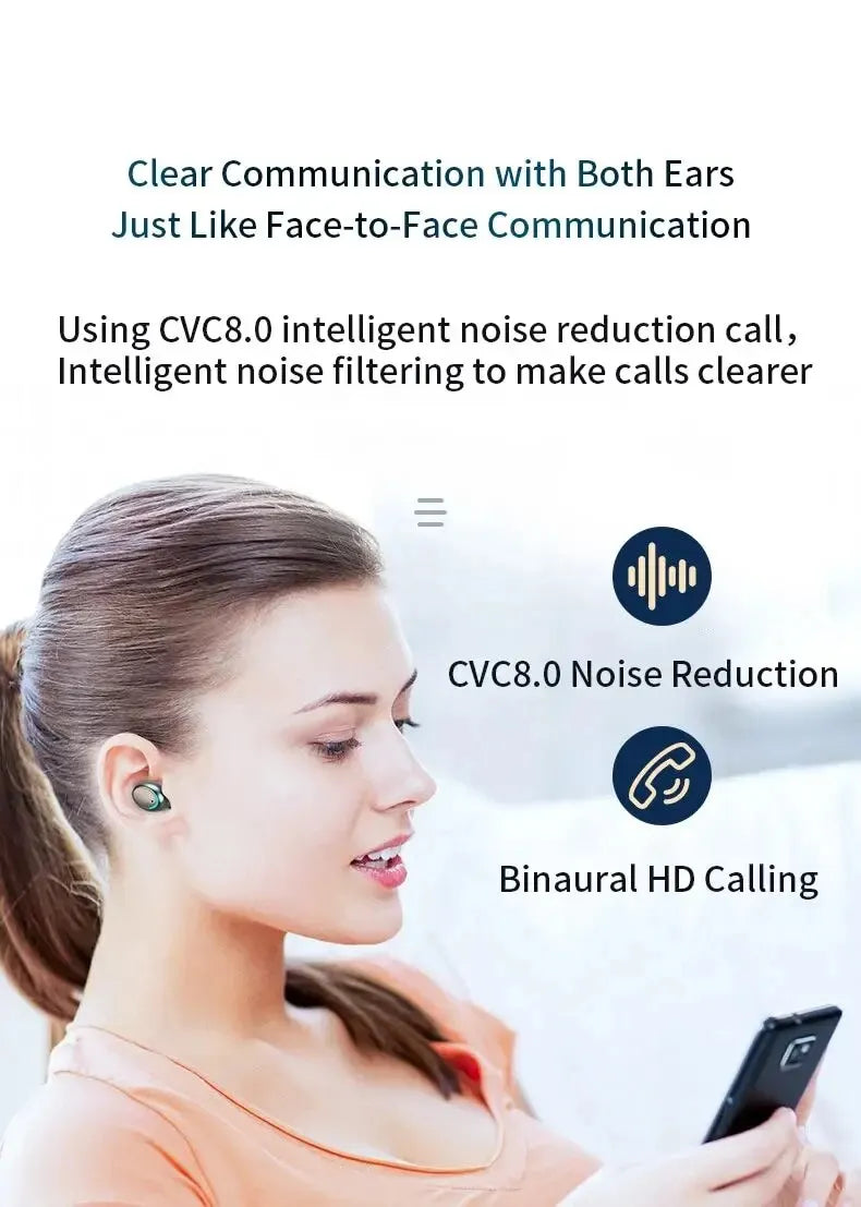 Écouteurs Sans Fil Bluetooth F9 - TWS Étanches, Affichage Digital, Boîtier de Charge Grande Capacité