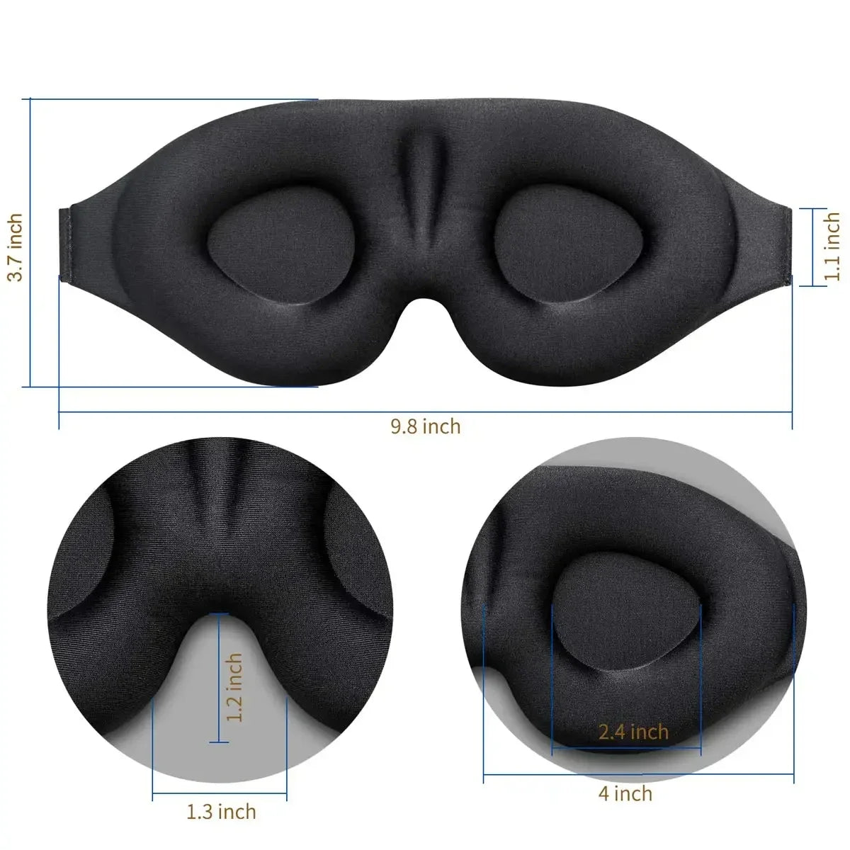 Masque de Sommeil 3D – Confort Total, Anti-Lumière, Contours Ergonomiques