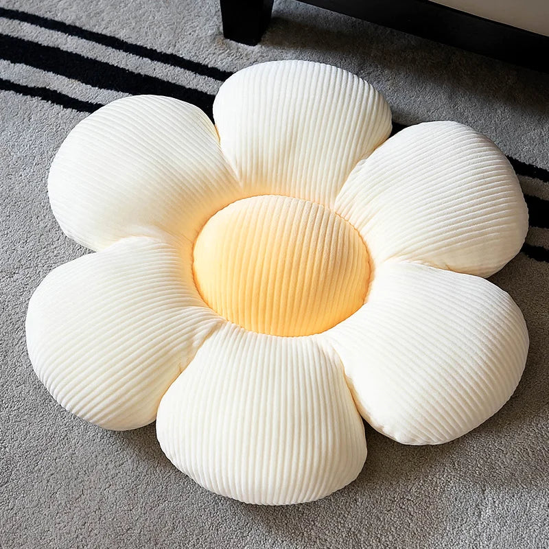 Coussin Fleur en Peluche - Décoration Féminine, Coussin de Siège en Forme de Fleur, Chambre d’Enfant, Salon & Baie Vitrée