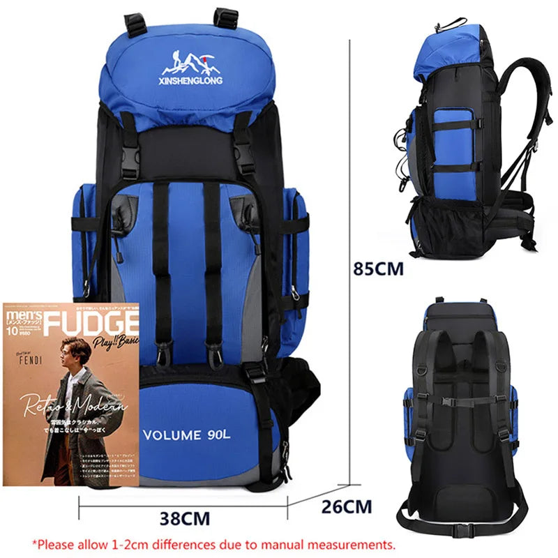 Sac à Dos de Randonnée 90L - Étanche, Grande Capacité, Idéal pour Trekking, Camping & Voyages