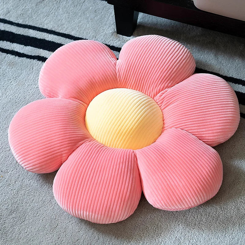 Coussin Fleur en Peluche - Décoration Féminine, Coussin de Siège en Forme de Fleur, Chambre d’Enfant, Salon & Baie Vitrée