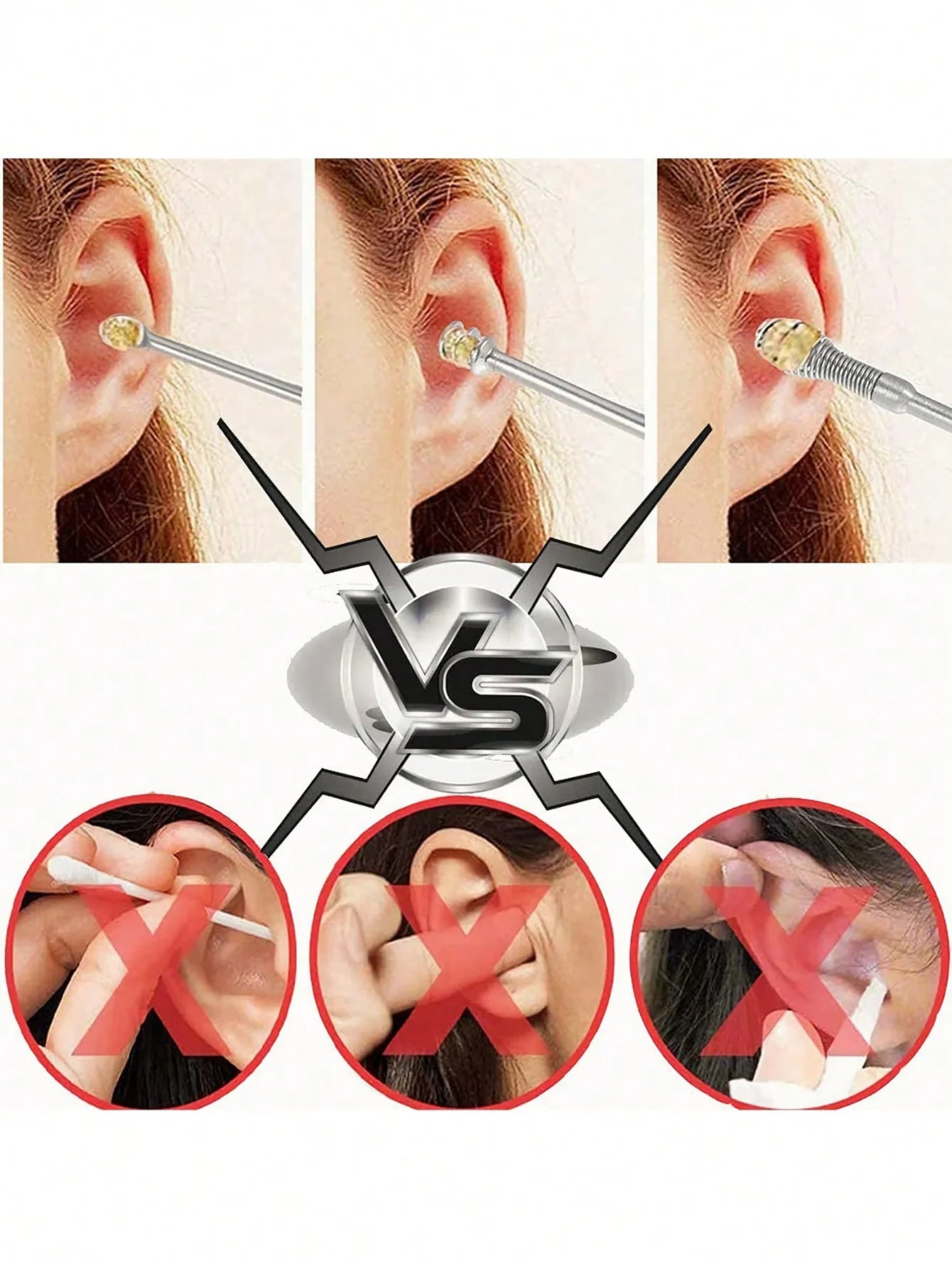 Kit de Nettoyage des Oreilles en Acier Inoxydable – Cure-Oreilles avec Étui de Rangement
