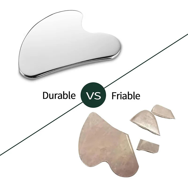 Gua Sha en Acier Inoxydable – Massage Visage, Cou & Corps