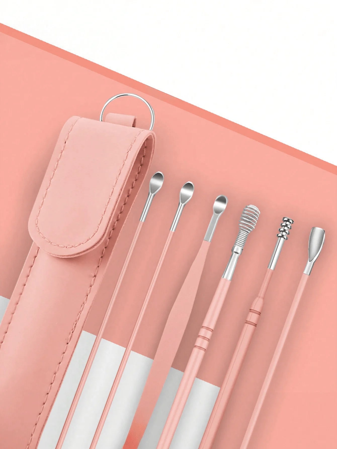 Kit de Nettoyage des Oreilles en Acier Inoxydable – Cure-Oreilles avec Étui de Rangement