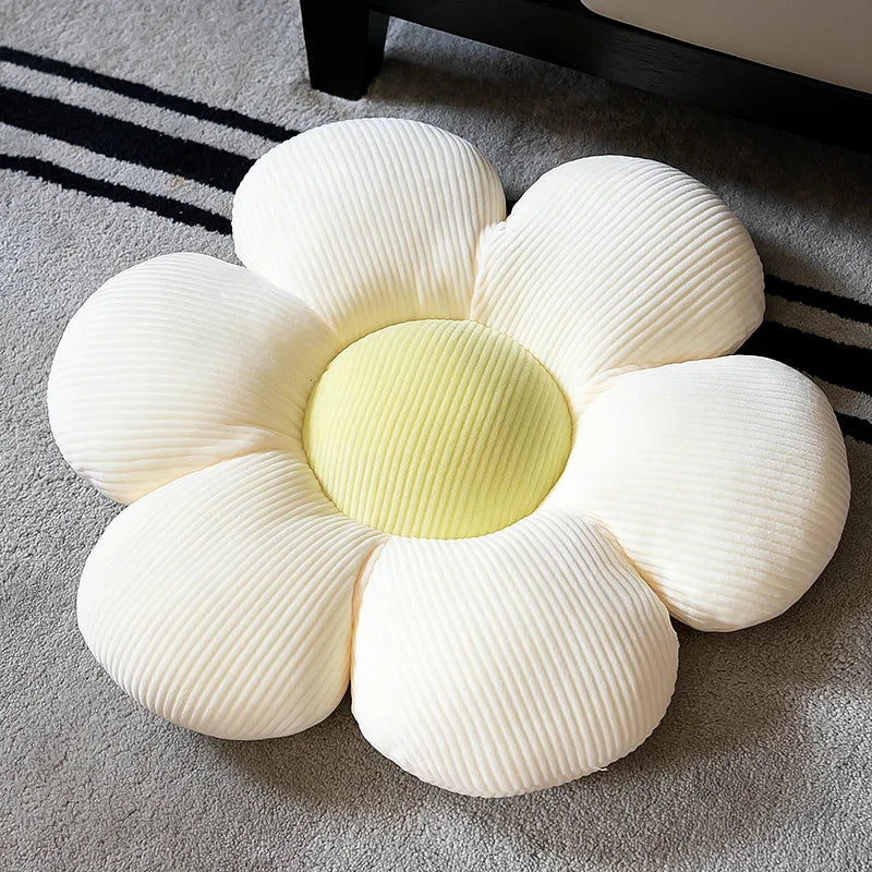 Coussin Fleur en Peluche - Décoration Féminine, Coussin de Siège en Forme de Fleur, Chambre d’Enfant, Salon & Baie Vitrée