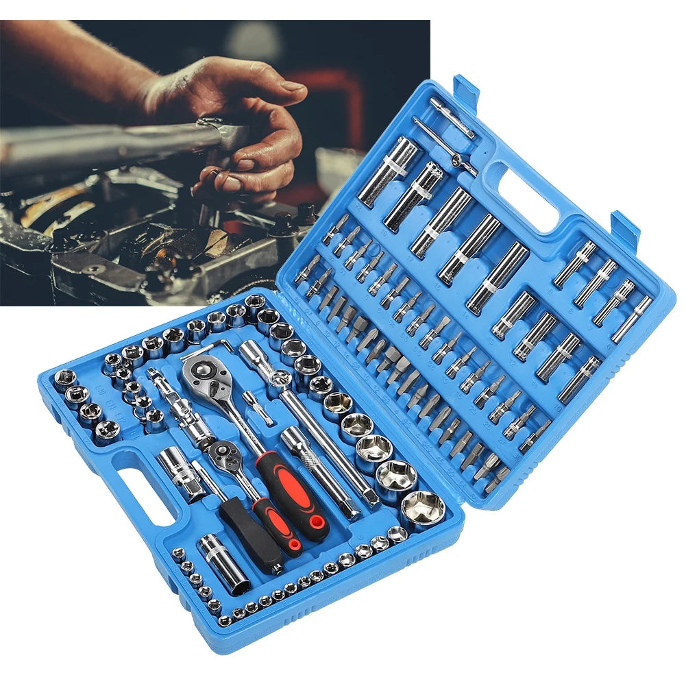 Coffret Clés à Cliquet & Douilles 108 Pièces – Outils de Réparation Auto & Bricolage !