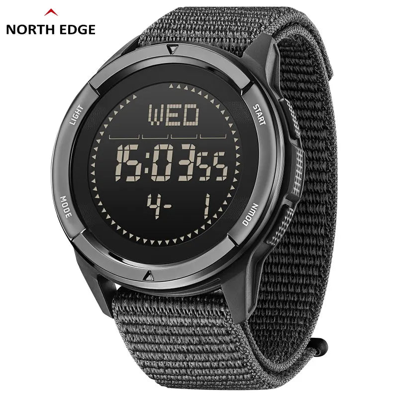 Montre Militaire NORTH EDGE ALPS - Fibre de Carbone, Ultra-Légère, Boussole, Étanche 50M, Résistante aux Chocs