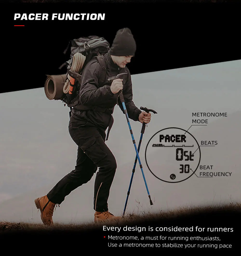 Montre Militaire NORTH EDGE ALPS - Fibre de Carbone, Ultra-Légère, Boussole, Étanche 50M, Résistante aux Chocs