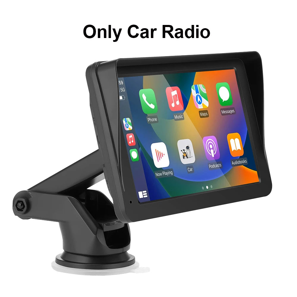 Autoradio Multimédia 2 DIN - Écran Tactile 7", CarPlay & Android Auto Sans Fil, GPS, WiFi, Caméra de Recul, FM