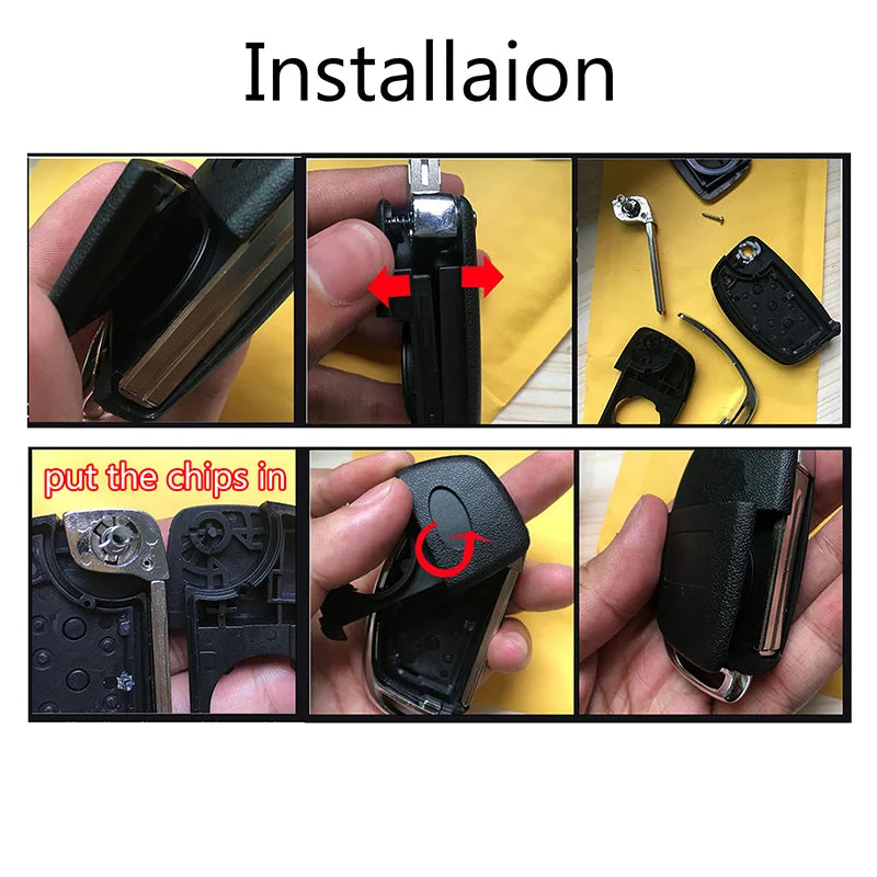 Coque de Clé Pliante pour Hyundai - Compatible Creta, i20, Tucson, Elantra, Santa Fe, Solaris, ix35, ix45 avec Lame