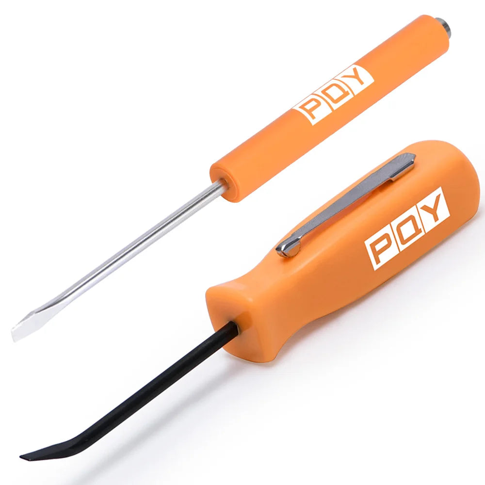 Mini Tournevis de Poche & Pied-de-Biche Magnétique - Compact, Anglé, Prise Ergonomique à 4 Faces