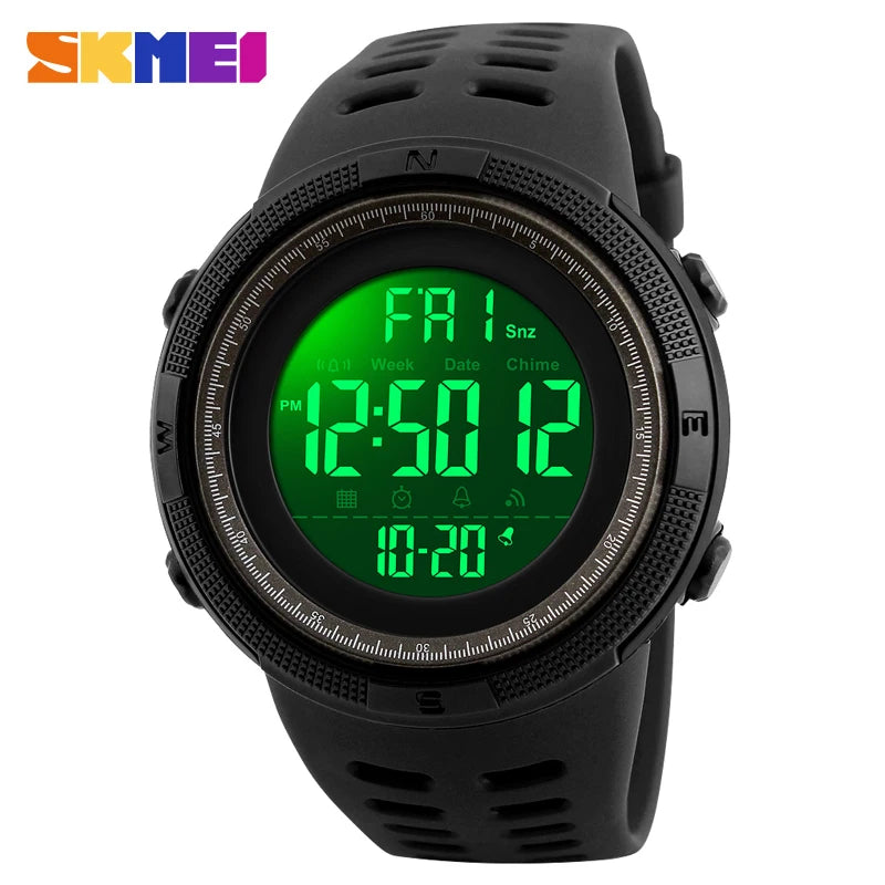 Montre Sport Homme SKMEI – Étanche, LED, Multifonction