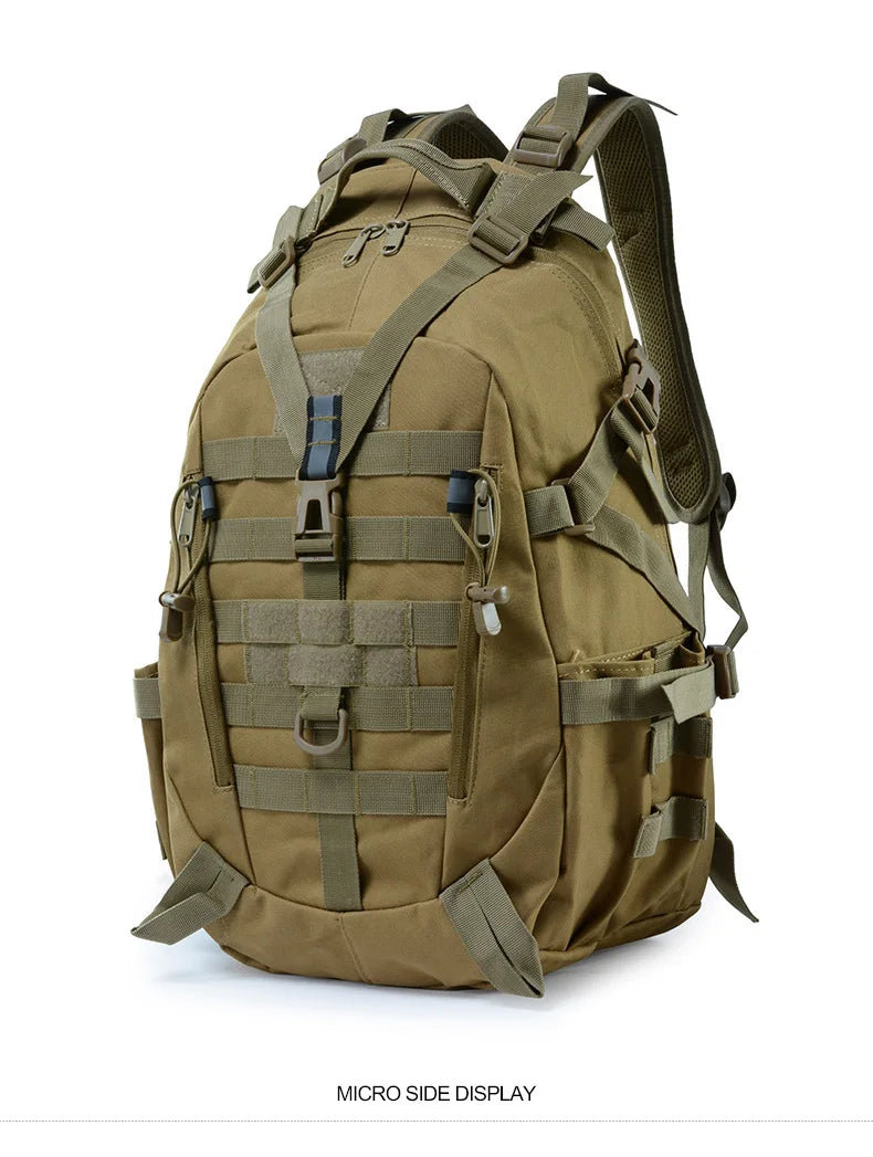 Sac à Dos Tactique 40L - Randonnée, Camping, Trekking, Pêche & Activités Outdoor, Système MOLLE & Réfléchissant