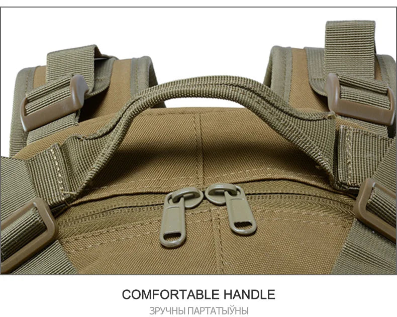 Sac à Dos Tactique 40L - Randonnée, Camping, Trekking, Pêche & Activités Outdoor, Système MOLLE & Réfléchissant