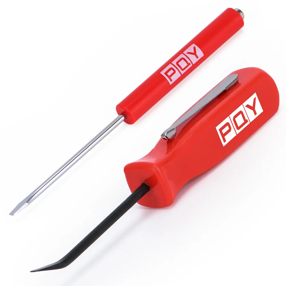 Mini Tournevis de Poche & Pied-de-Biche Magnétique - Compact, Anglé, Prise Ergonomique à 4 Faces