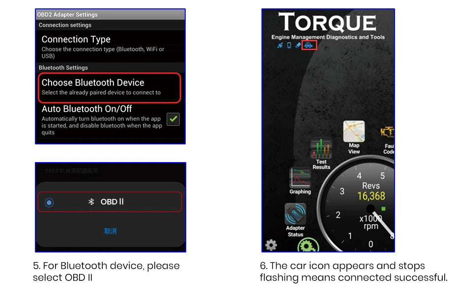 Junsun Mini ELM327 Bluetooth – Scanner OBD2 pour Diagnostic Automobile