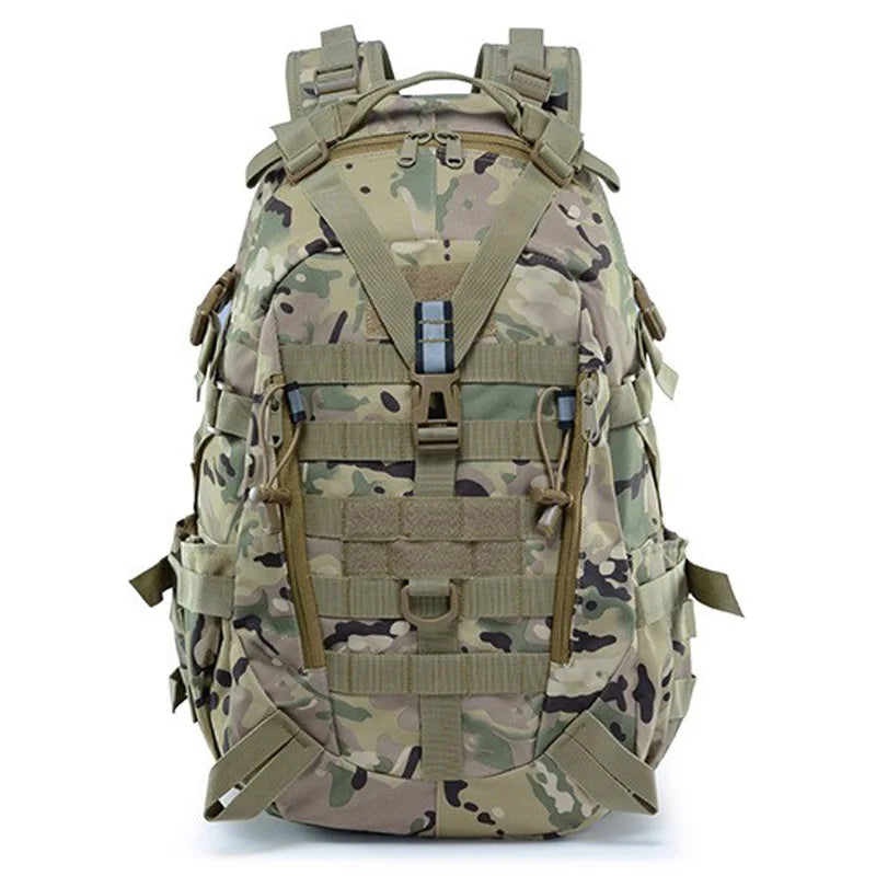 Sac à Dos Tactique 40L - Randonnée, Camping, Trekking, Pêche & Activités Outdoor, Système MOLLE & Réfléchissant