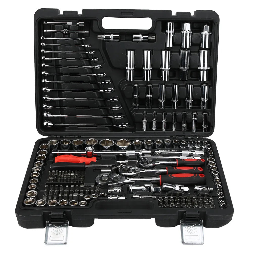 Coffret de Clés à Cliquet & Douilles 215 Pièces – Outil Polyvalent pour Réparations & Bricolage !