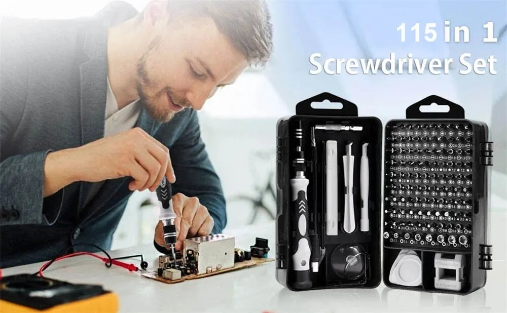 Kit Tournevis de Précision 115 en 1 – Outils Magnétiques Professionnels pour Réparation Électronique !