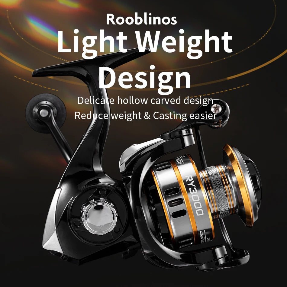 Moulinet Spinning ROOBLINOS RY - Ultraléger, Cadre Métallique, Haute Vitesse 5.2:1, Ultra Fluide & Résistant