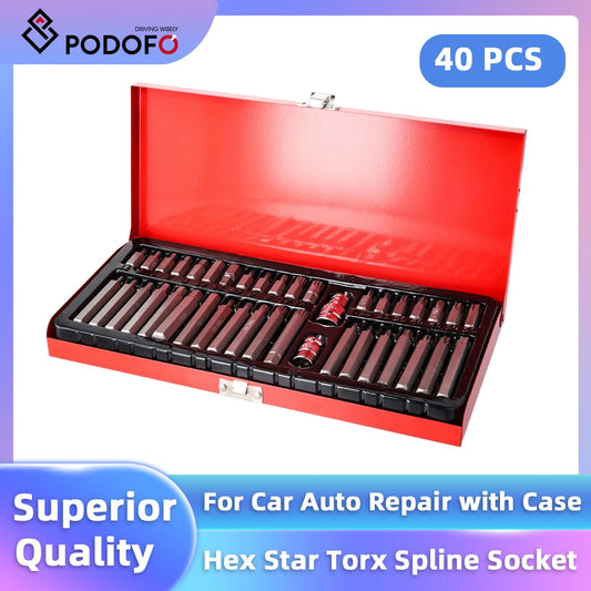 Kit Douilles Torx & Hex 40 Pièces – Outils de Réparation Auto et Mécanique !