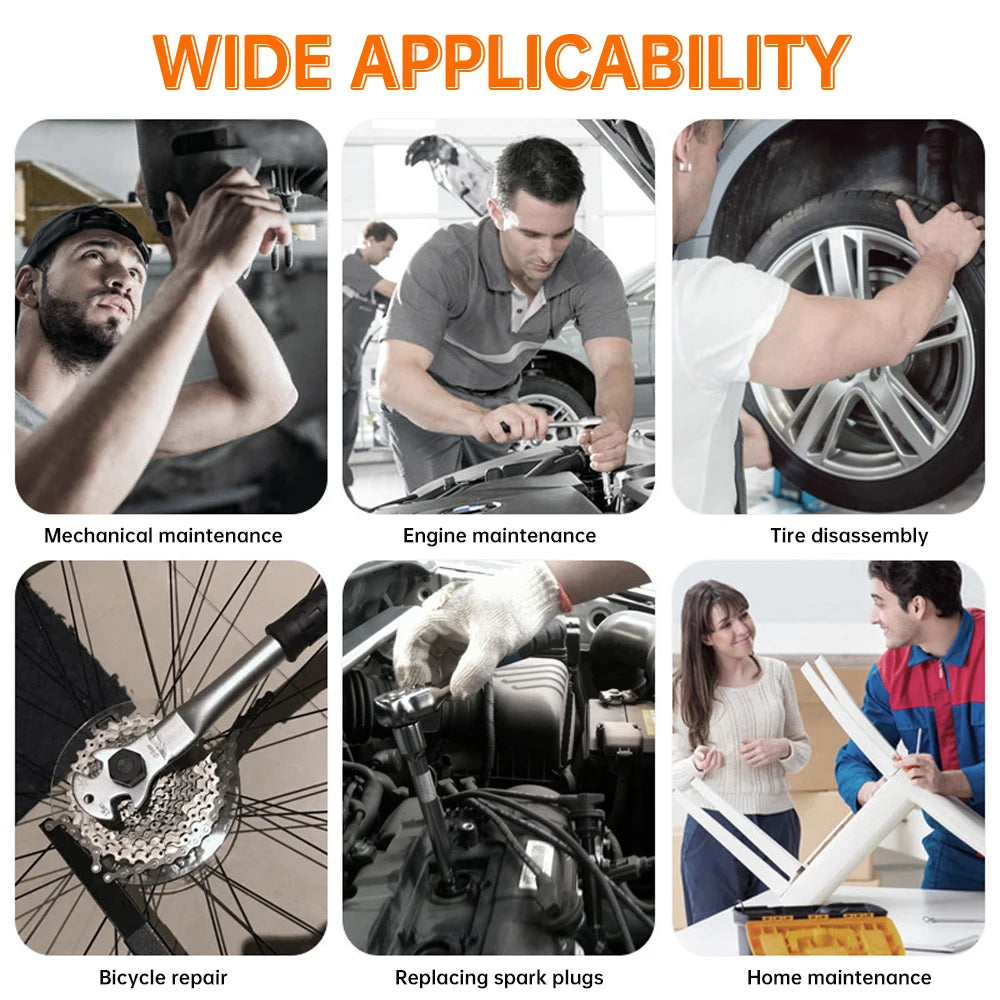 Kit de Douilles à Cliquet 12 Pièces – Outil Indispensable pour la Réparation Auto & Bricolage