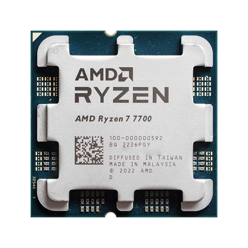 AMD Ryzen 7 7700 - Processeur Gaming 8 Cœurs, 16 Threads, 5.3 GHz, 40 Mo Cache, 5nm, 65W, Socket AM5 avec Graphiques Intégrés