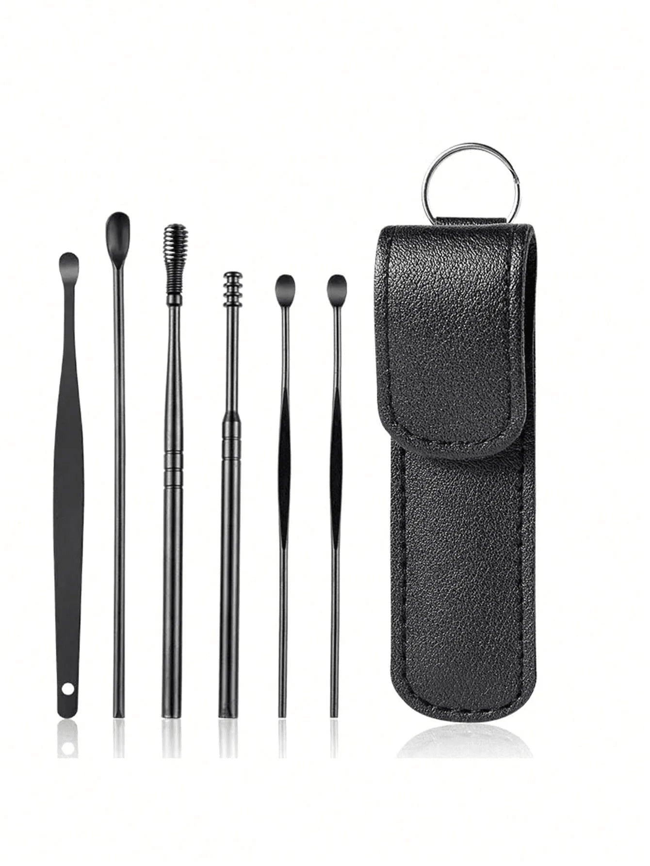 Kit de Nettoyage des Oreilles en Acier Inoxydable – Cure-Oreilles avec Étui de Rangement