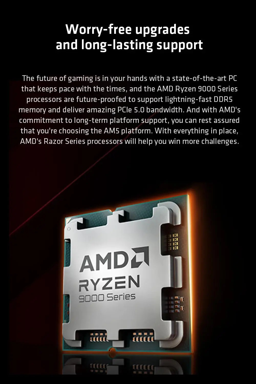 AMD Ryzen 5 9600X - Processeur Gaming 6 Cœurs, 12 Threads, 5.4 GHz, 4nm, Socket AM5 (Sans Ventilateur)