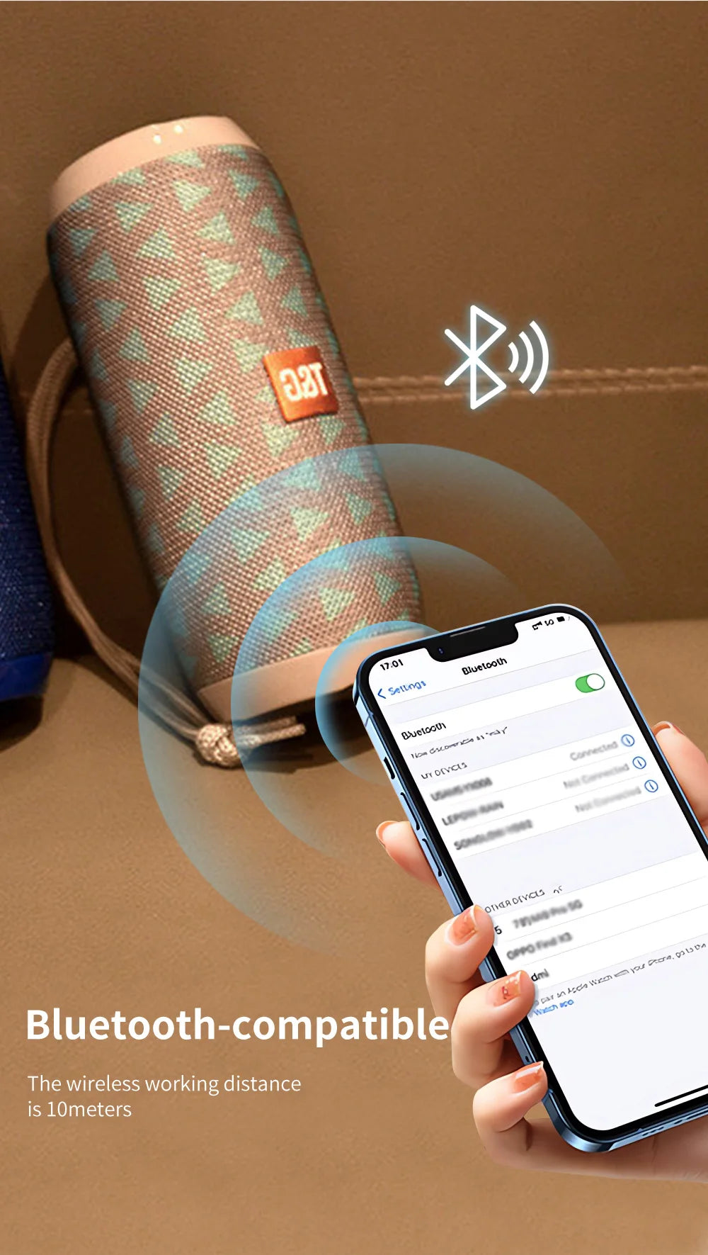 Enceinte Bluetooth TG117 - Portable, Waterproof, Son Stéréo Puissant, Radio FM, Support TF & TWS