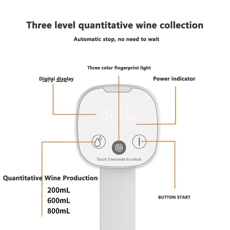 Distributeur d'Alcool Intelligent – Pompe à Whisky & Vin, Quantité Ajustable, Design Pliable