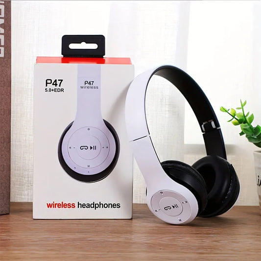 Casque Sans Fil P47 - Bluetooth 5.0, Pliable, Son Stéréo HD, Compatible iPhone, Xiaomi & Android