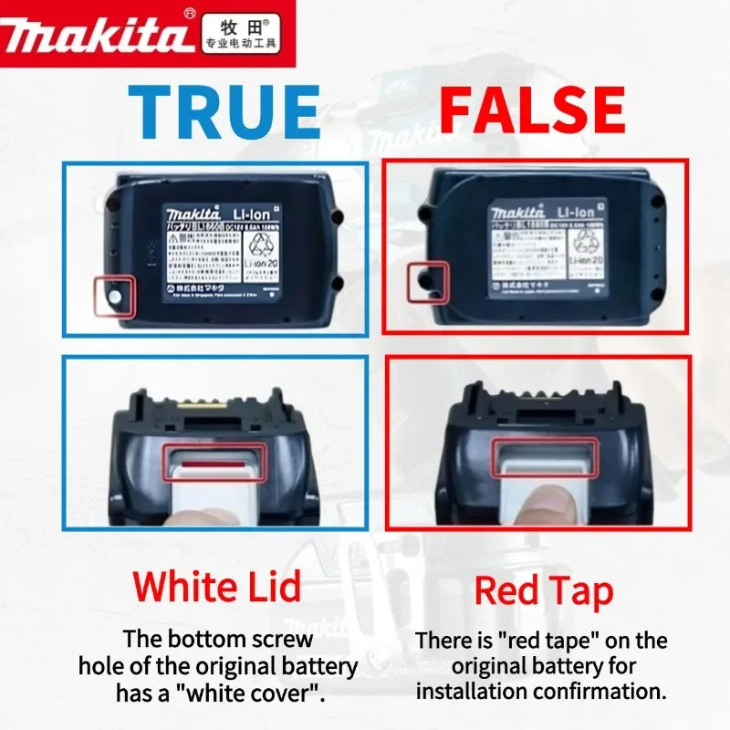 Batterie Makita 18V 6.0Ah - 100% Originale, Rechargeable, Compatible BL1830, BL1840, BL1850, BL1860B