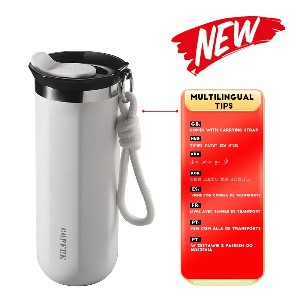 Bouteille Isotherme en Acier Inoxydable - Mug Thermique, Thermos pour Café, Eau & Boissons Chaudes/Froides, Anti-Fuite