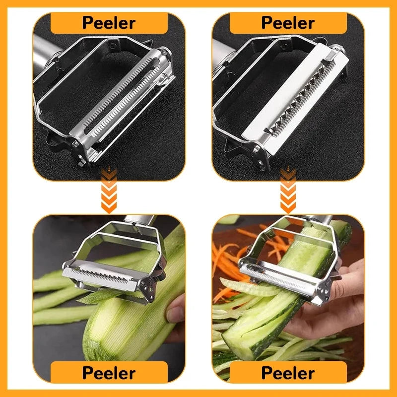 Éplucheur de Cuisine Multifonction – Acier Inoxydable, Durable et Polyvalent