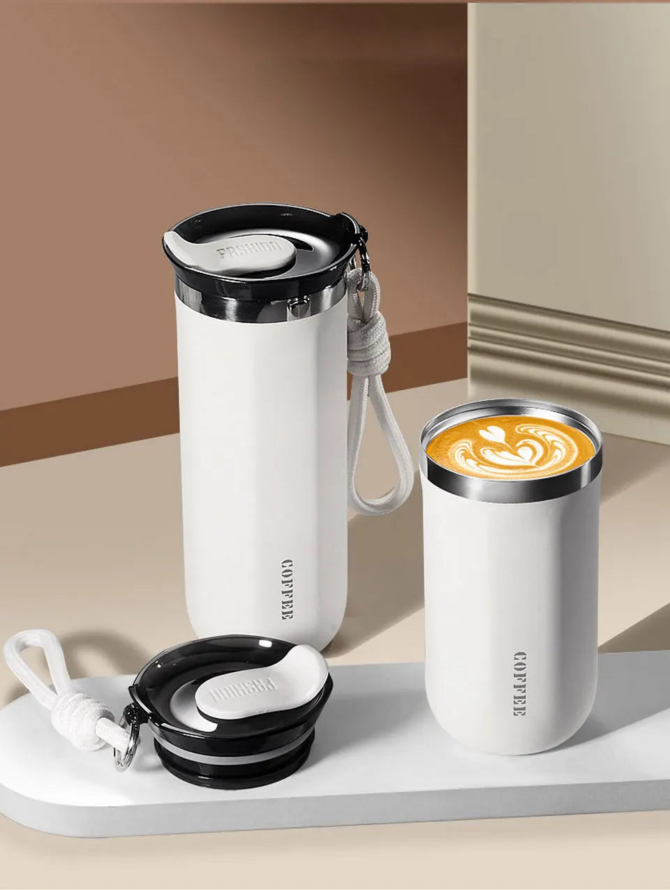 Bouteille Isotherme en Acier Inoxydable - Mug Thermique, Thermos pour Café, Eau & Boissons Chaudes/Froides, Anti-Fuite