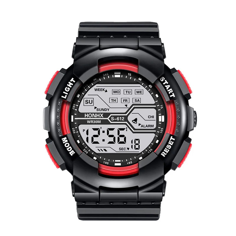 Montre Sport Étanche pour Homme - Grand Écran LED, Multifonction, Affichage Lumineux, Style Militaire