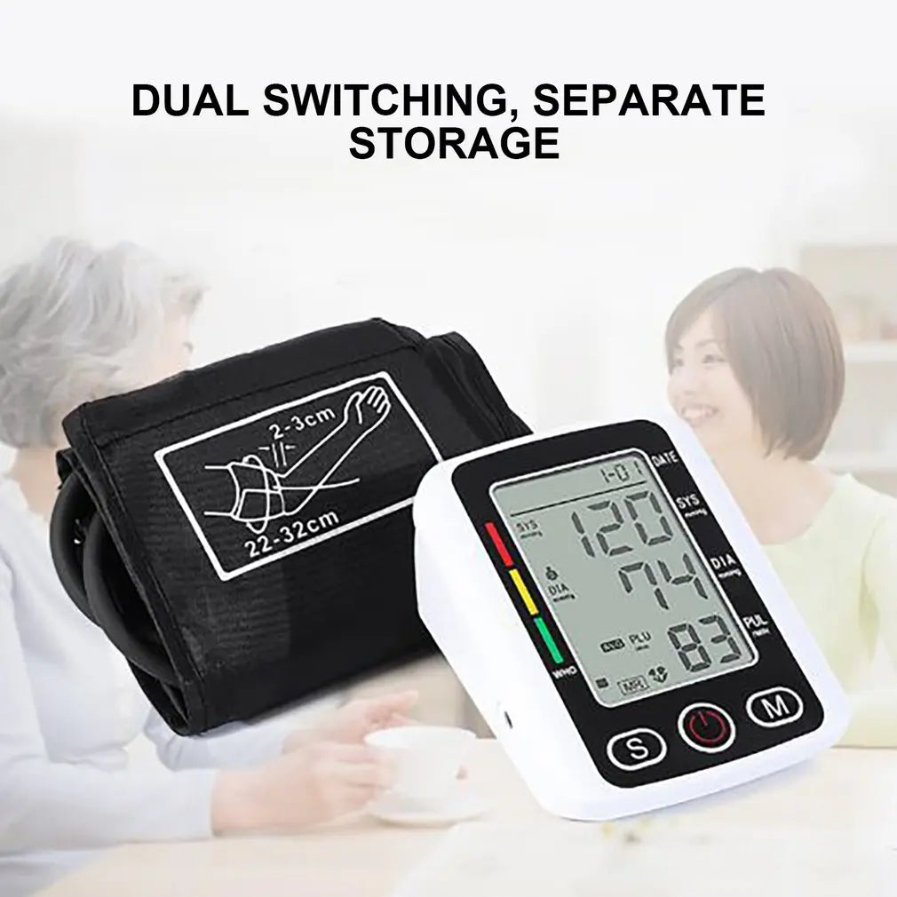 Tensiomètre Électronique à Bras - Moniteur de Pression Artérielle & Fréquence Cardiaque, Écran Digital, Usage Médical Automatique